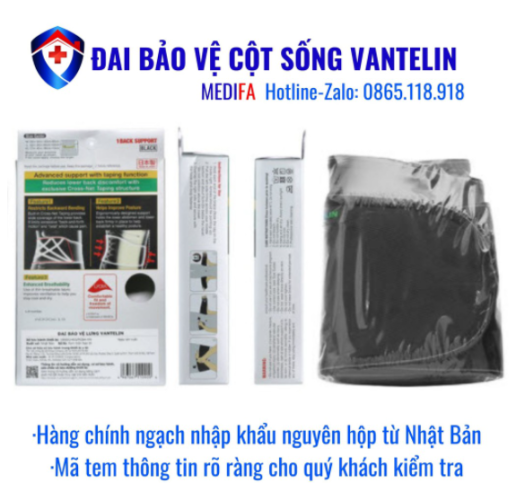 Đai Bảo Vệ Cột Sống Thắt Lưng Vantelin - Thiết Kế Của Nhà Vật Lý Trị Liệu - Đai Hỗ Trợ Khớp Số 1 Nhật Bản - Chính Hãng