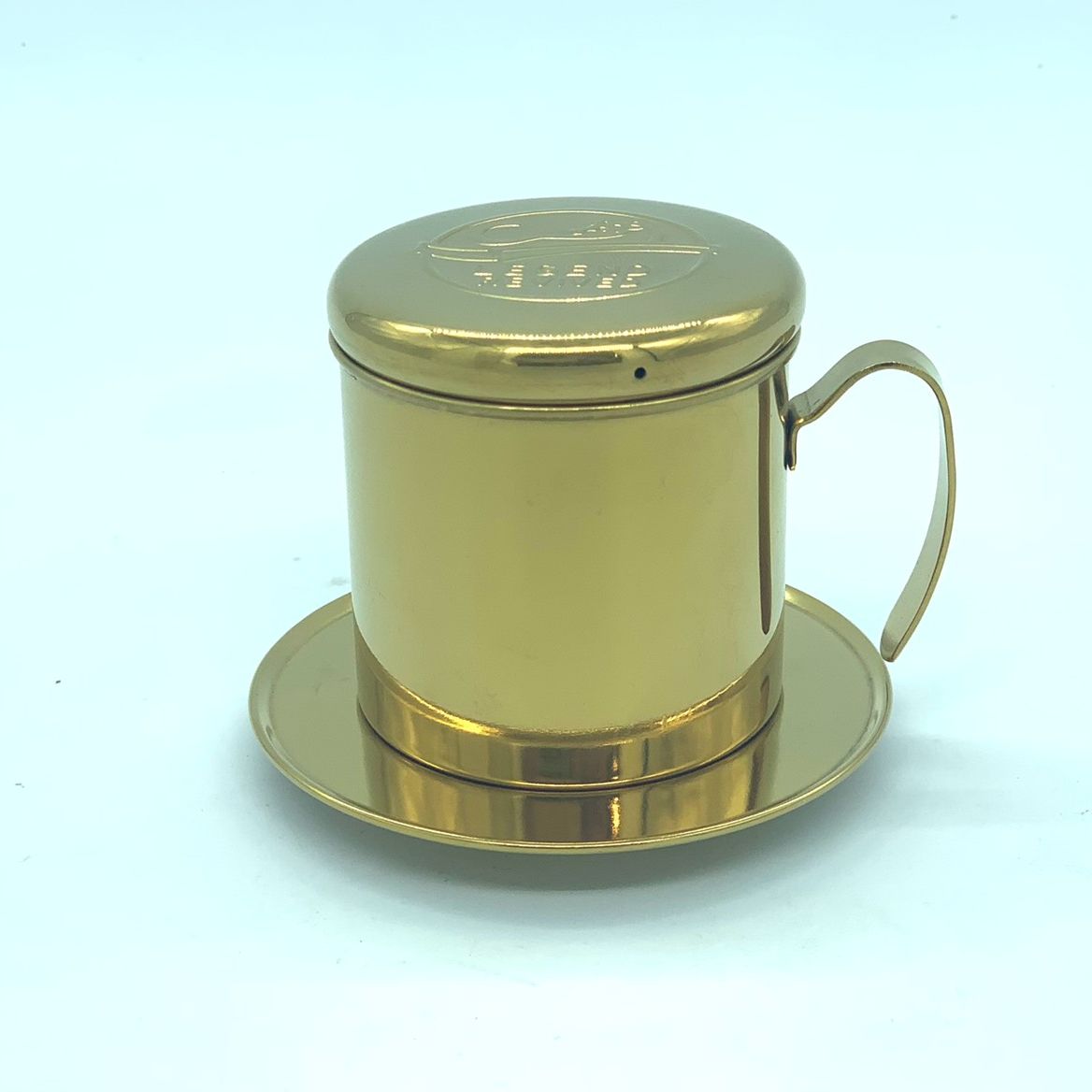 Phin pha cà phê Inox - Vàng Logo Con Chồn