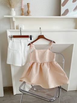 TUBYCATU | Áo gấm nude 2 dây cột sau