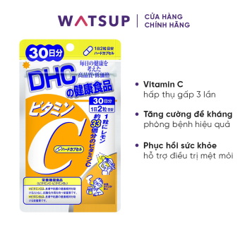 Viên uống DHC Vitamin C Hard Capsule – Bổ sung Vitamin C, tăng cường đề kháng cho cơ thể (30 ngày/90 ngày)