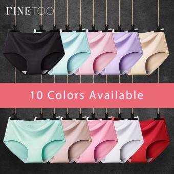 FINETOO Quần Lót Lụa Không Đường May, Quần Lót Nữ Ngoại Cỡ, Quần Lót Gợi Cảm Cạp Vừa Thoáng Khí Quần Lót Quần Lót Ngoại Cỡ