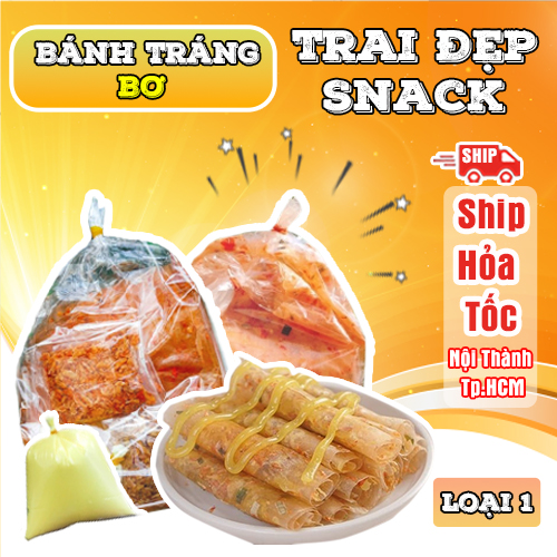 [HCM]Bánh Tráng Bơ Dẻo Tôm - Trai Đẹp Snack