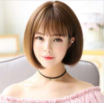 Tóc Giả Nữ Ngắn Màu Nâu Vàng Sành Điệu Kèm Lưới ADORA - TG94