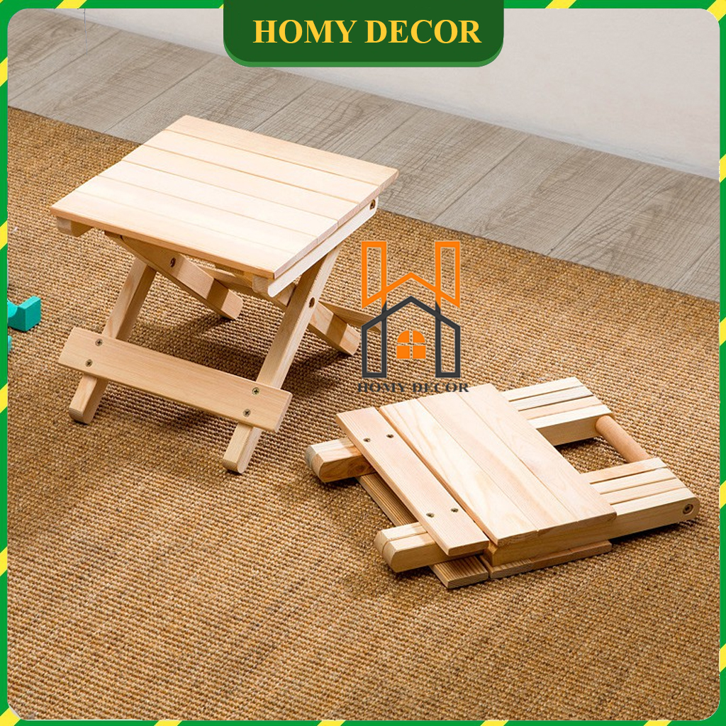 Ghế gỗ gấp gọn/ ghế đa năng/ ghế xếp bằng gỗ thông gấp gọn tiện dụng dễ tháo lắp di chuyển, du lịch,picnic homy decor