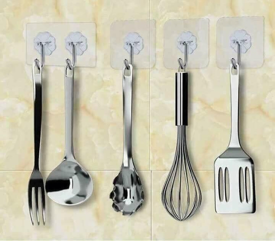 Combo 10 Móc dán tường siêu dính cường lực trong suốt chắc chắn