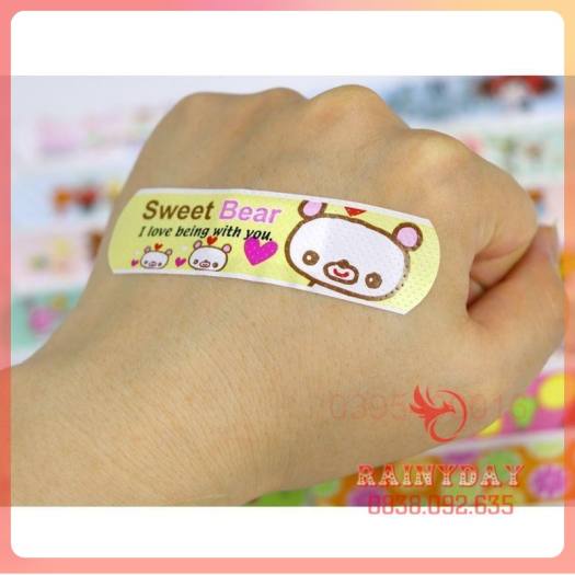 Băng gâu dán băng keo cá nhân cute dễ thương hoạt hình thú ngộ nghĩnh cho bé - COMBO 100 miếng