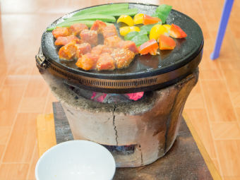 Đá nướng núi lửa không khói hình tròn lớn 25cm