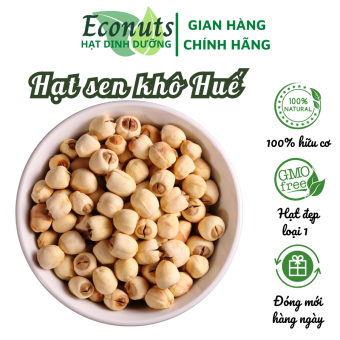 Hạt sen khô Huế loại 1 Econuts, bở thơm ngon