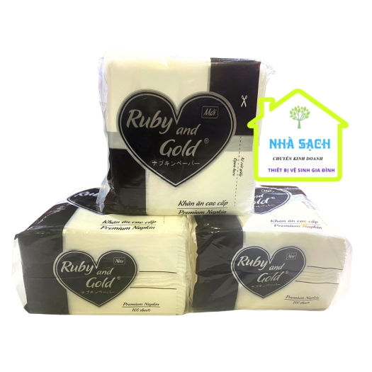 Khăn Giấy Vuông Đa Năng Ruby And Gold 100 Tờ