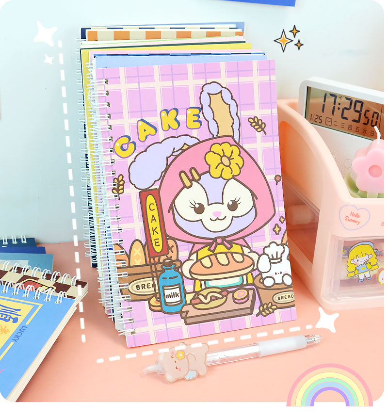 Sổ Ghi Chép Gáy Lò Xo Cute A5 Kuromi Đáng Yêu, Giấy Kẻ Ngang
