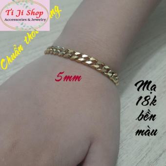 LẮC TAY INOX NAM KIỂU LẶC MẠ VÀNG BẢNG NHỎ 5LY siêu đẹp