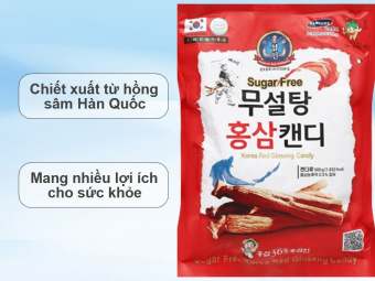 Kẹo sâm Không Đường ĐỎ 365  Hàn Quốc  - Bịch 500g -THƯỢNG HẠN