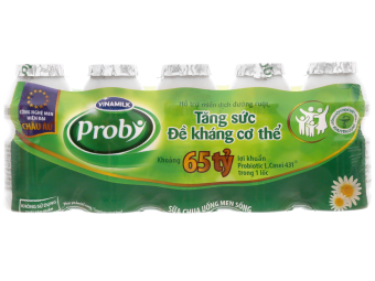 Lốc 5 chai sữa chua uống men sống có đường Vinamilk Probi 65ml