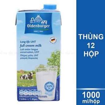 04.2024 Sữa Tươi nguyên kem Oldenburger thùng 12 hộp 1 lít nhập từ Đức