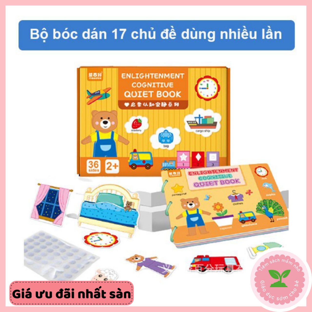 HỌC LIỆU BÓC DÁN MONTESSORI 17 CHỦ ĐỀ , HỌC LIỆU BÓC DÁN THÔNG MINH CHO BÉ TỪ 20 THÁNG - 6 TUỔI