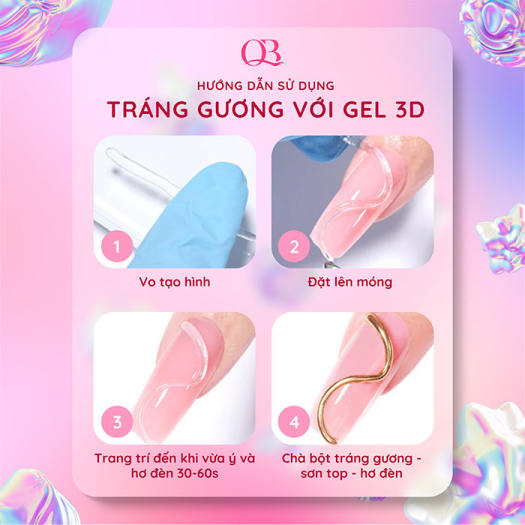 Gel vẽ móng 3D đa năng (gel khô vẽ nổi tráng gương, gel tạo hình 3D) màu trong Huaxi