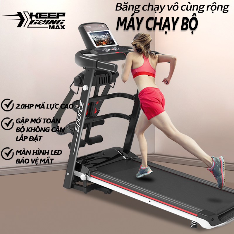 [HCM]Máy chạy bộ đế bằng đa năng Nâng cấp mới nhất. Máy chạy dành cho gia đình phòng tập GYM chuyên có thể gấp gọn không tiếng ồn cho hộ gia đình yên tĩnh chống xóc chống rung tiết kiệm điện dễ cất gọn không tốn diện tích