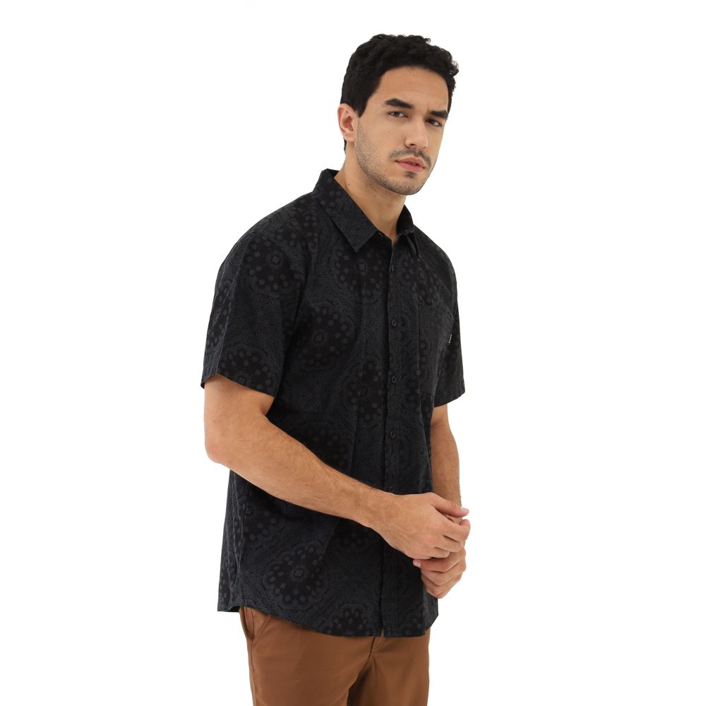 910007105 TRUJILLO PAISLEY SHIRT - BLK