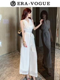 EraVogue Trang phục mùa hè cho nữ Bộ đồ hai mảnh Bộ đồ thời trang nữ Quần yếm nữ Bộ đồ áo sơ mi và quần Bộ đồ cổ chữ V Bộ đồ không tay Bộ đồ áo sơ mi voan Bộ đồ vest 3965
