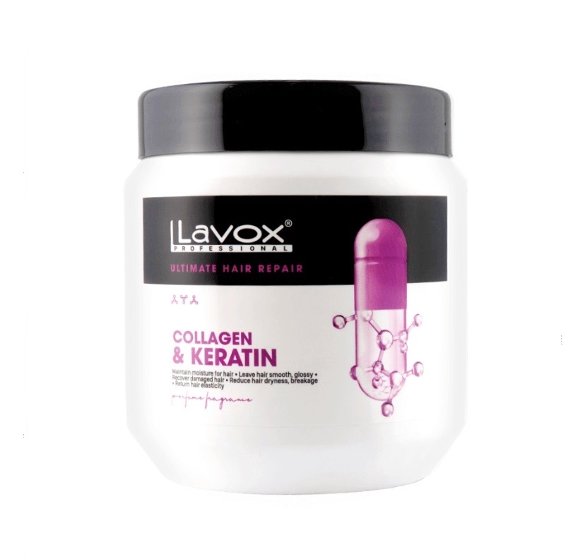 Hấp dầu phục hồi tóc collagen & keratin lavox 500ml