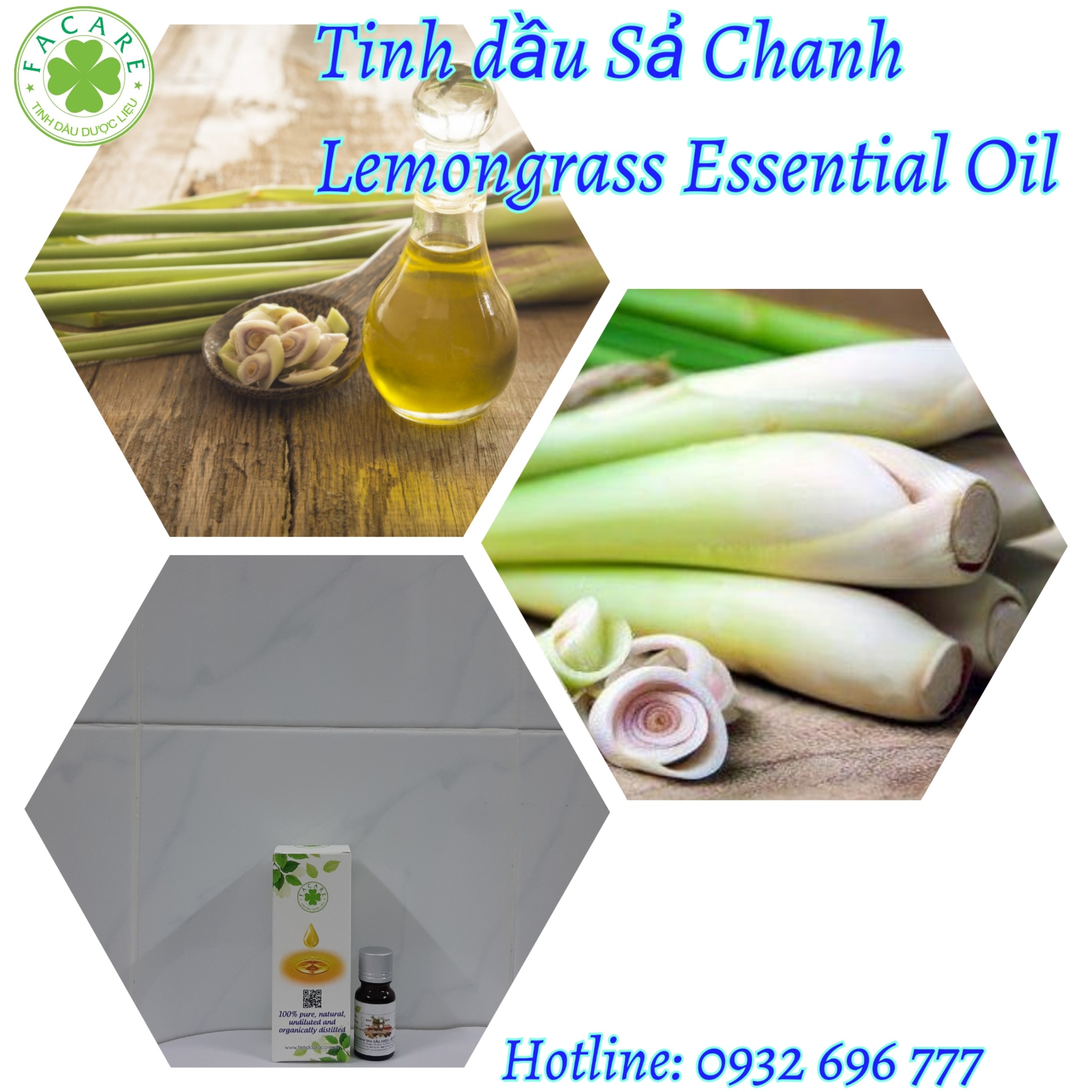 Tinh dầu Sả Chanh Lemongrass essential oil giúp khử mùi, thơm phòng, đuổi, chống và diệt muỗi - 10ml