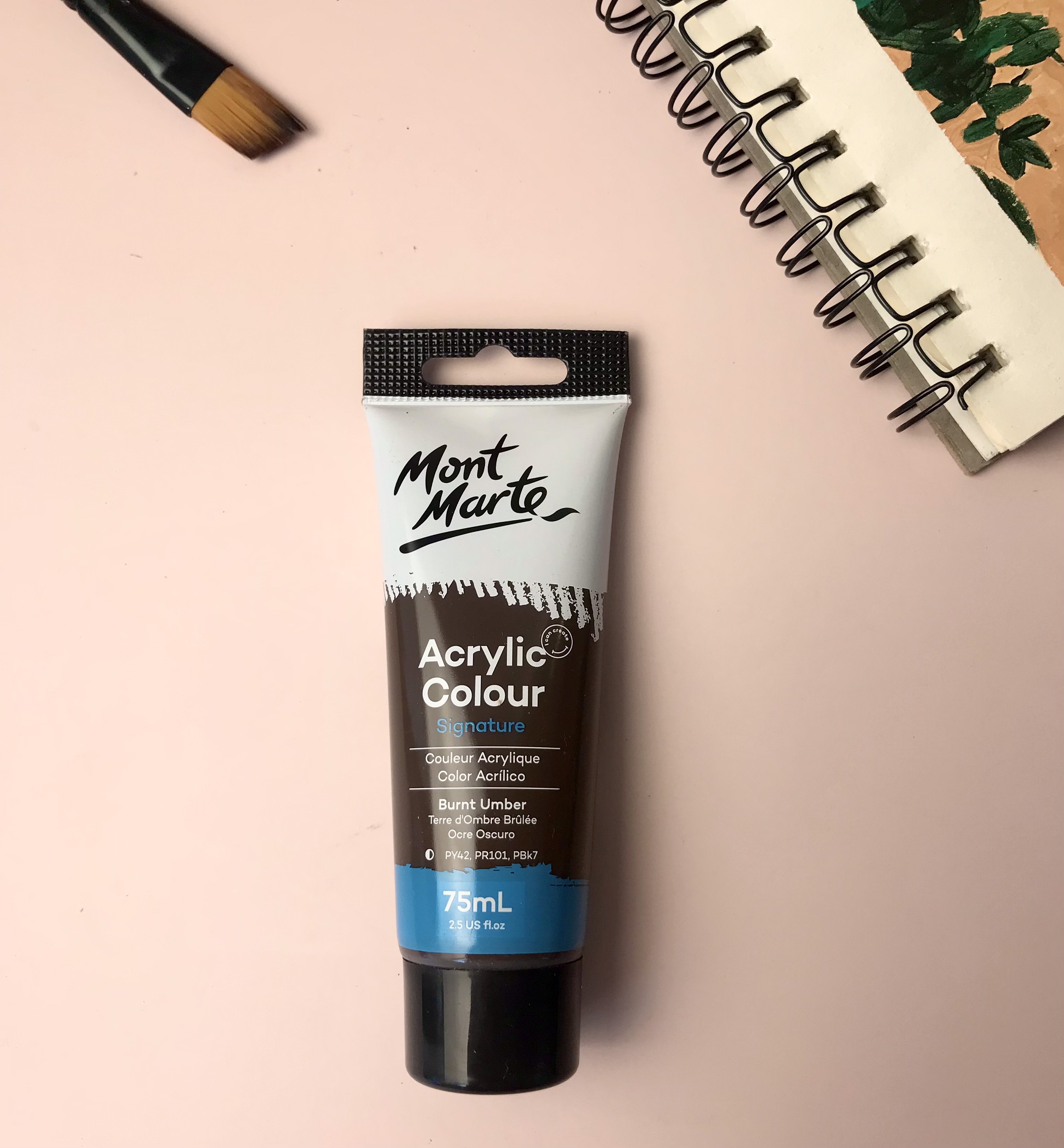 Màu Acrylic Mont Marte Tuýp 75ml - Acrylic Colour Paint Signature 75ml - Thích hợp cho vẽ vải giấy thẻ gỗ đất sét