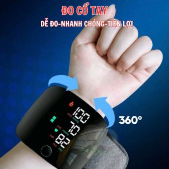 Máy Đo Huyết Áp Cổ Tay Cao Cấp Tự Động Màn Hình Led - Sạc Pin - Phát Sóng Giọng Nói