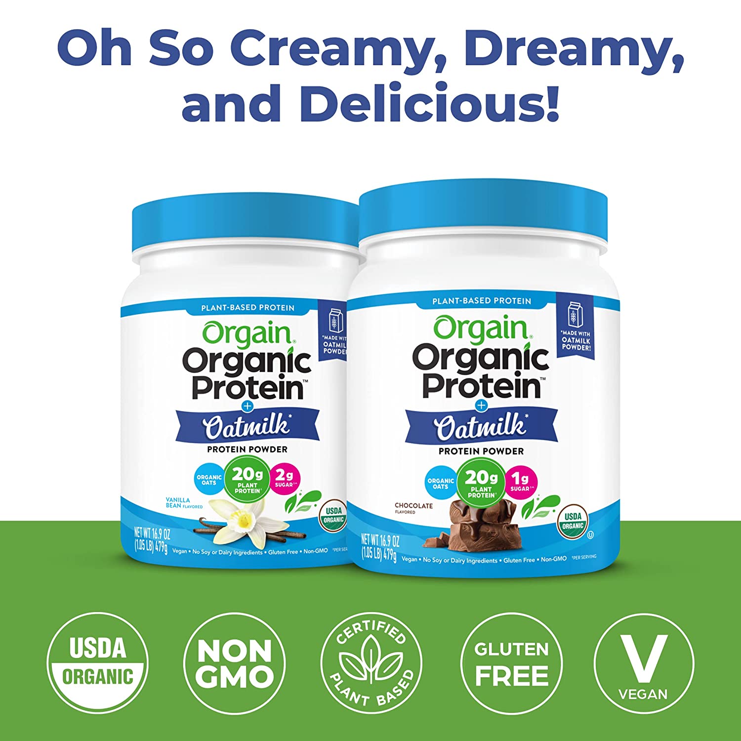 Bột protein yến mạch hữu cơ Orgain Organic Protein Oatmilk 479g