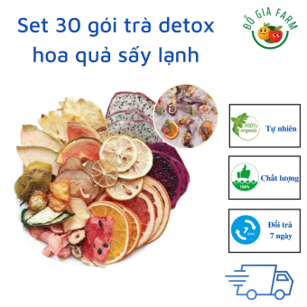 Set 30 gói trà hoa quả sấy lạnh DETOX KOREA 3 vị (Không kèm bình, hộp, túi vải)