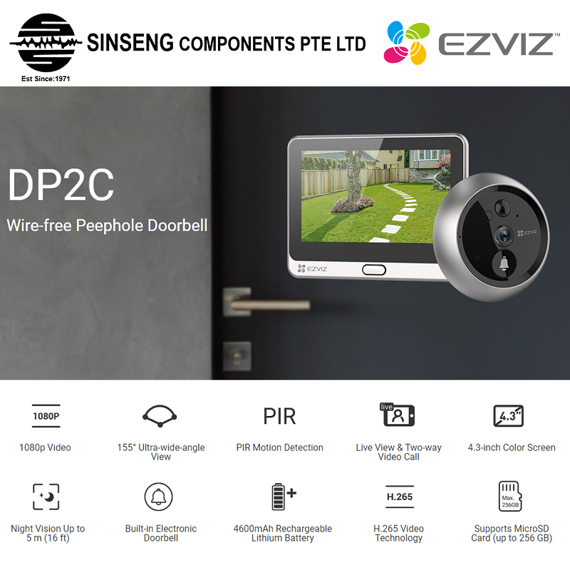 EZVIZ Lookout DP1 HD Video Smart Home Door Viewer With, 41 OFF