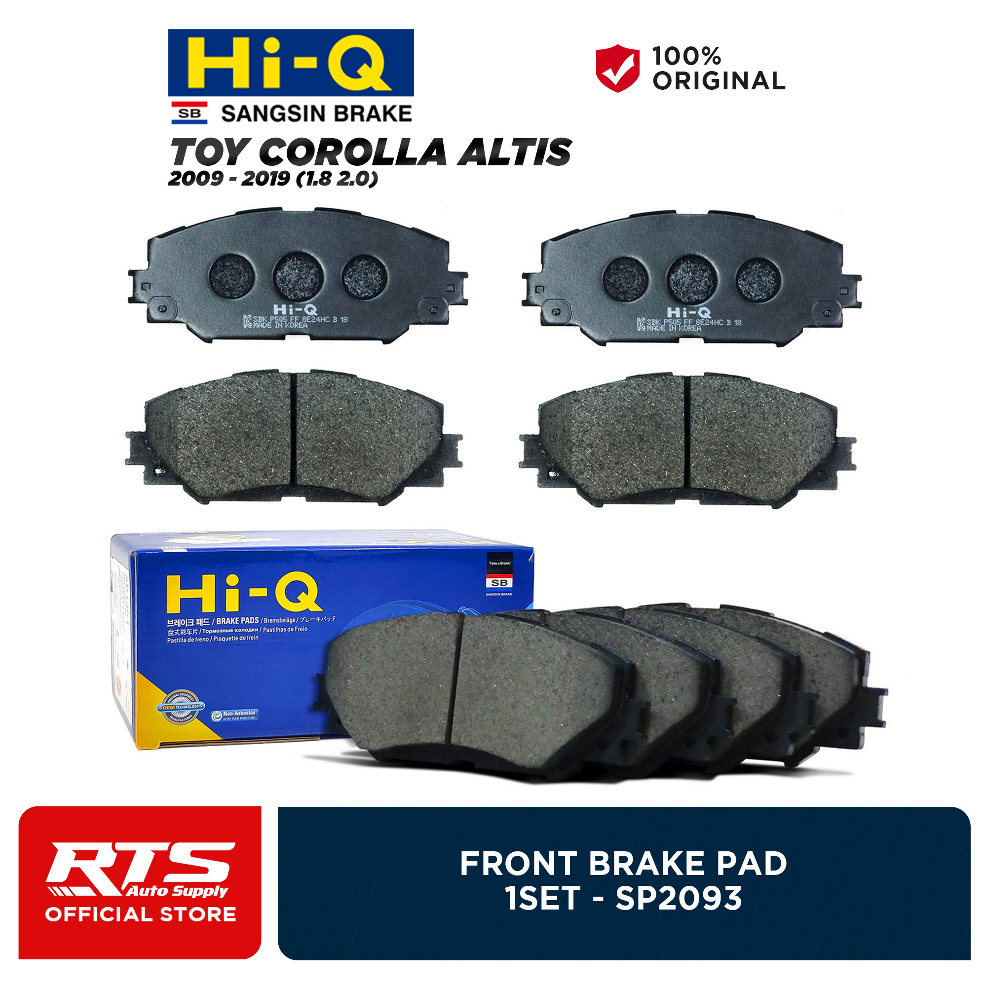 Hi-Q Rear Brake Pads Set for Toyota Vios 1.5 2nr [2016-2021] Vios