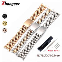 Zhangeer โซ่นาฬิกา Rolex-Submarinerสายรัดข้อมือสเตนเลสสตีลแบบเต็มความกว้าง18 19 20 21 22มม. พร้อมเครื่องมือ