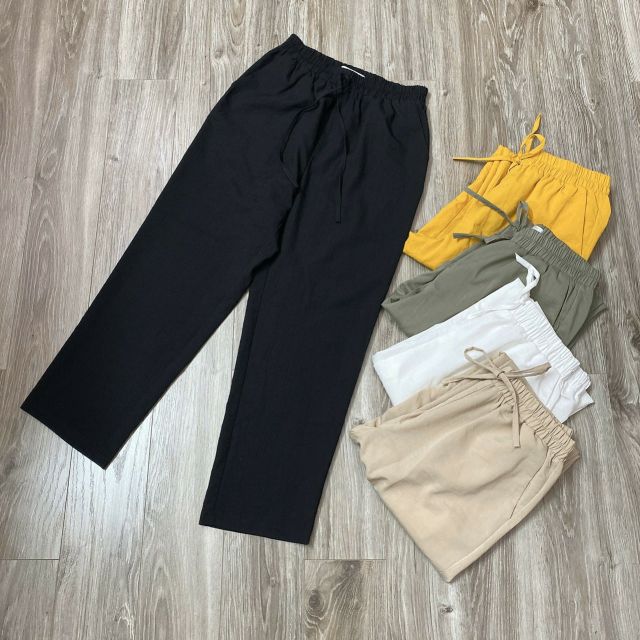 Quần baggy nữ, quần baggy cạp chun nơ