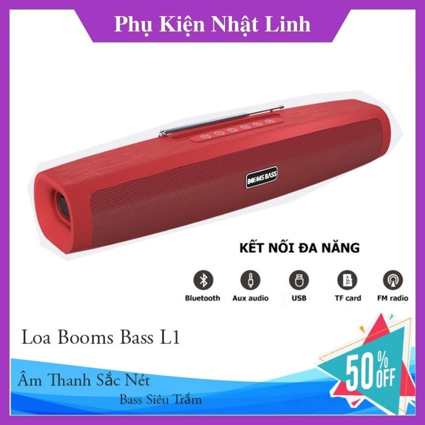 Loa Bluetooth Bombass L1 Âm Siêu To, Bass Siêu Khỏe - Kiểu dáng loa soudbar, Độc Và Lạ - hỗ trợ thẻ nhớ, FM, Audio 3.5mm - Tặng kèm giắc 3.5mm - Phụ Kiện Nhật Linh