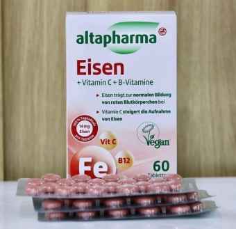 Hộp  SẮT Altapharma Eisen - tabletten CHUẨN ĐỨC