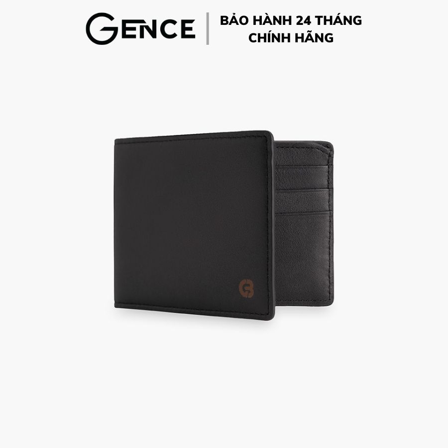 Ví nam mini GENCE da bò swift trơn mềm C07 màu đen