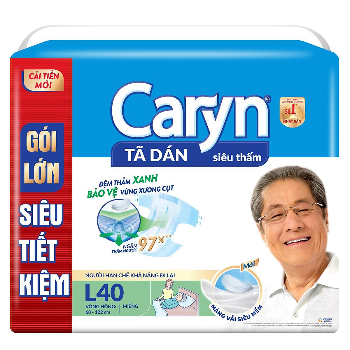 Tã người già Caryn size L40 Tã dán người lớn