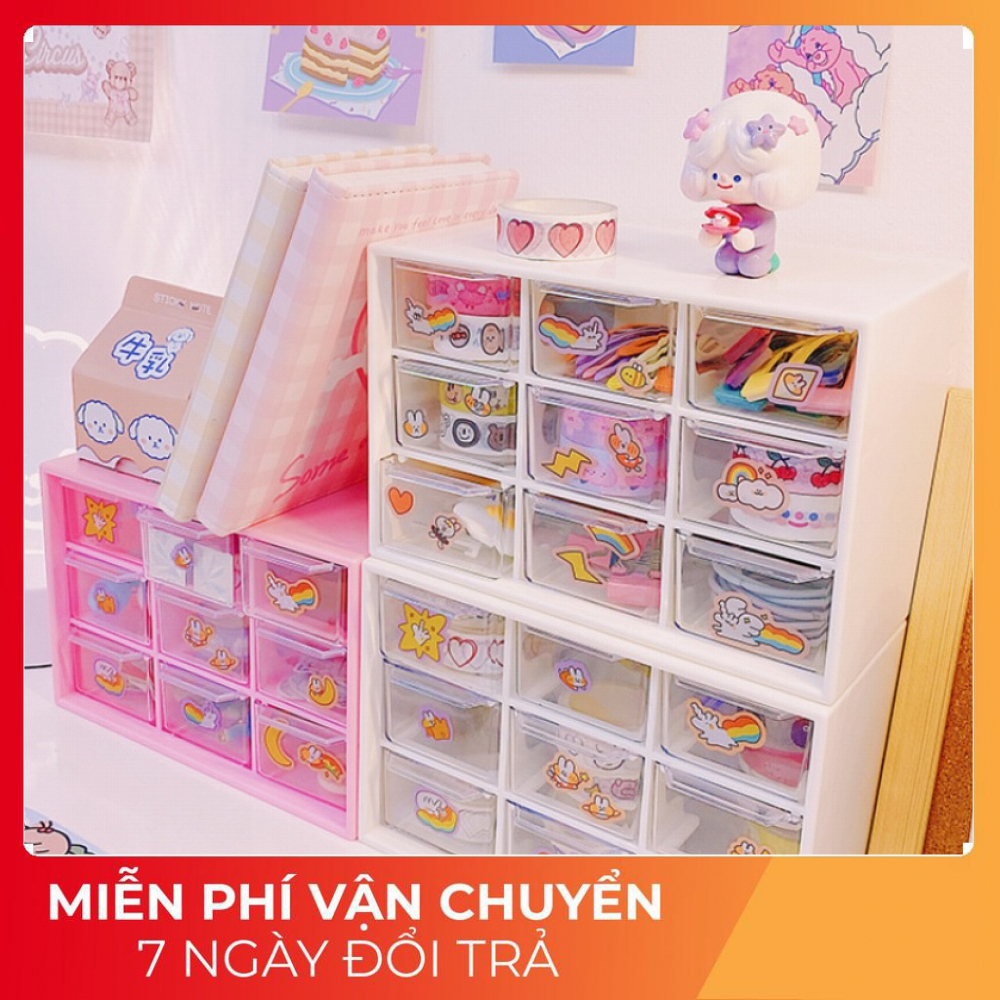 [ĐƯỢC CHỌN MÀU][Tặng Kèm Sticker Cực Xinh]Hộp Đựng Trang Sức Bông Tai Nhẫn Dây Chuyền Xinh Xắn - Hộp Lưu Giữ Phụ Kiện Thời Trang Kiểu Dáng Sang Trọng Tinh Tế Nhiều Ngăn Chứa Siêu Tiện Lợi  Dễ Thương