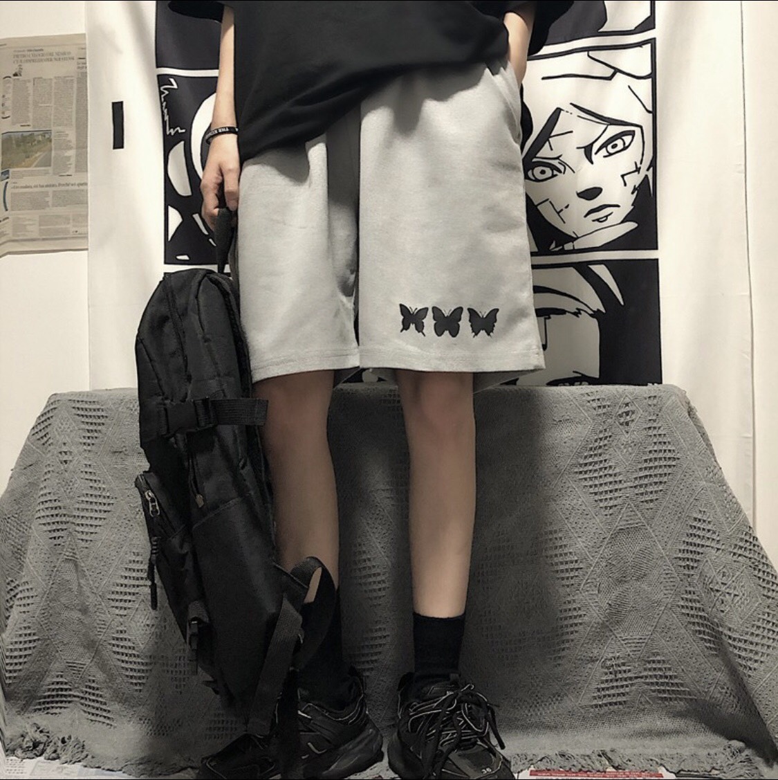 Quần short lửng unisex ❤️ quần đùi hoạt hình họa tiết b3 nhiều mẫu nam nữ cá tính