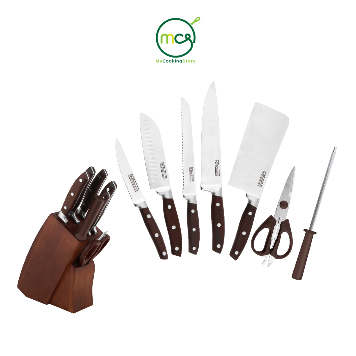 Gambar My Cooking Story    SOLTAU 8pcs KNIFE BLOCK SET