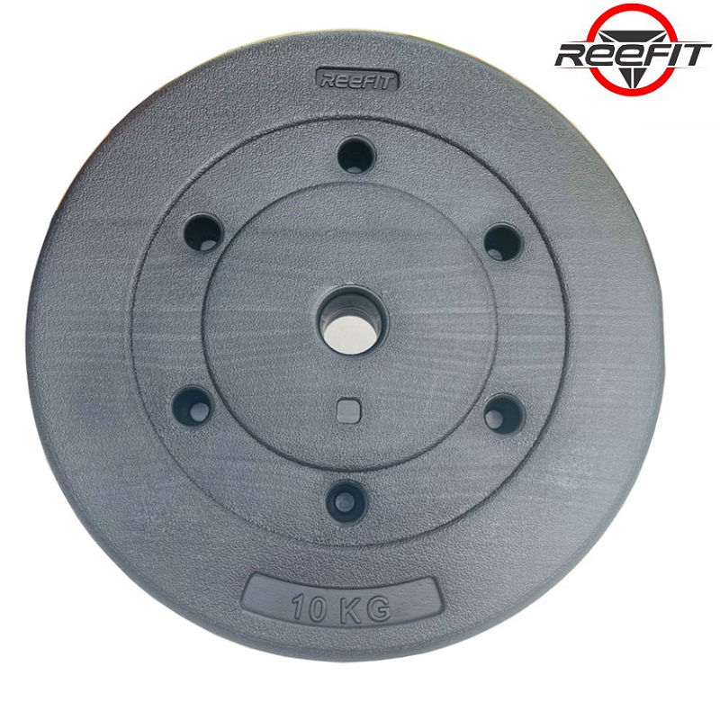 Tạ miếng nhựa đen Reefit 10kg có ruột
