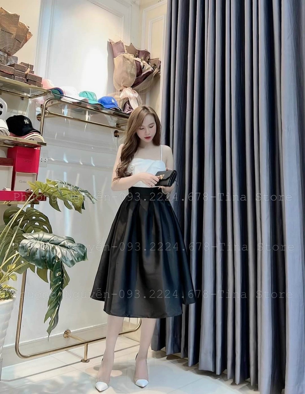 Đầm nữ dự tiệc dáng xòe 2 dây sang trọng chất liệu tapta phù hợp đi dự tiệc party hoặc dạo phố thời trang Yoomi