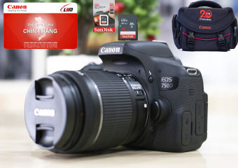 Máy ảnh Canon 750d + ống kính 18-55mm is stm - Hàng chính hãng - Mới 98%