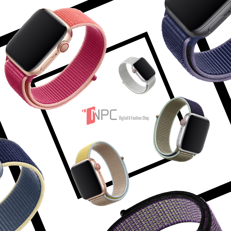 [Hot Trend 2021] Dây Đồng Hồ iWatch Sport Loop Chất Liệu Nylon Cao Cấp dành cho Series 7 SE 5 4 3 2 1 kích thước 38mm 42mm 40mm 44mm 41mm 45mm