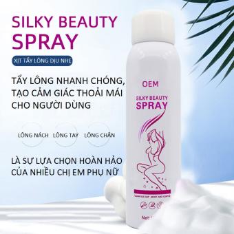 Xịt Tẩy Lông, Kem Tẩy Lông  Silky Beauty Spray Hiệu Quả, Giúp Làm Nhạt Màu Lông, Giúp Lông Mọc Thưa Và Chậm Hơn, Làm Mềm Da Và Giữ Da Mềm Mại.