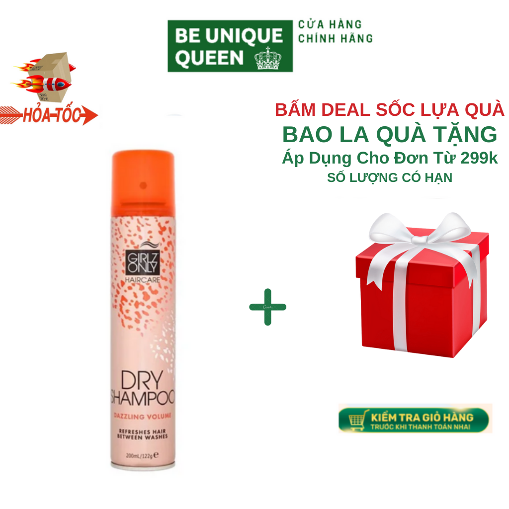 Dầu Gội Khô Girlz Only 200ml - Girlz Only dry shampoo Dazzling Volume