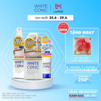 Combo 3 sản phẩm sữa tắm trắng da white conc body shampoo CII, lotion xịt dưỡng trắng da toàn thân White ConC- Nhật Bản và kem dưỡng ẩm trắng da toàn thân White ConC watery cream - Nhật Bản