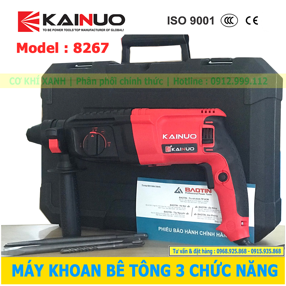 Máy khoan bê tông Kainuo 800W 3chức năng, tặng 5 mũi