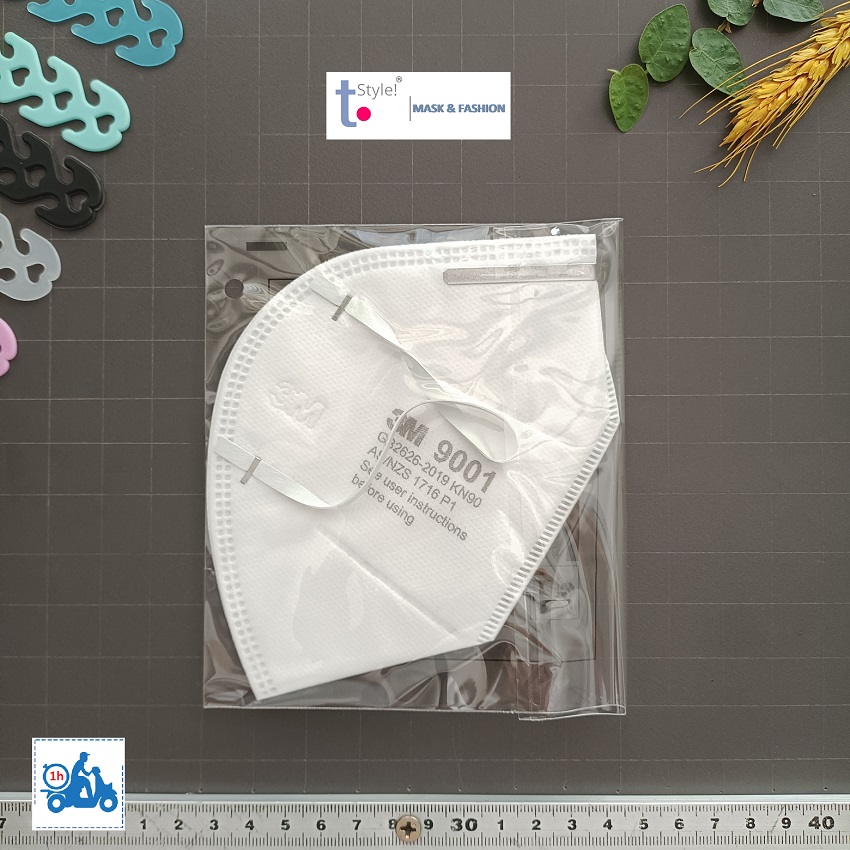 Khẩu trang 3M 9001, 9001V màng LỌC TĨNH ĐIỆN tiêu chuẩn KN90 chính hãng