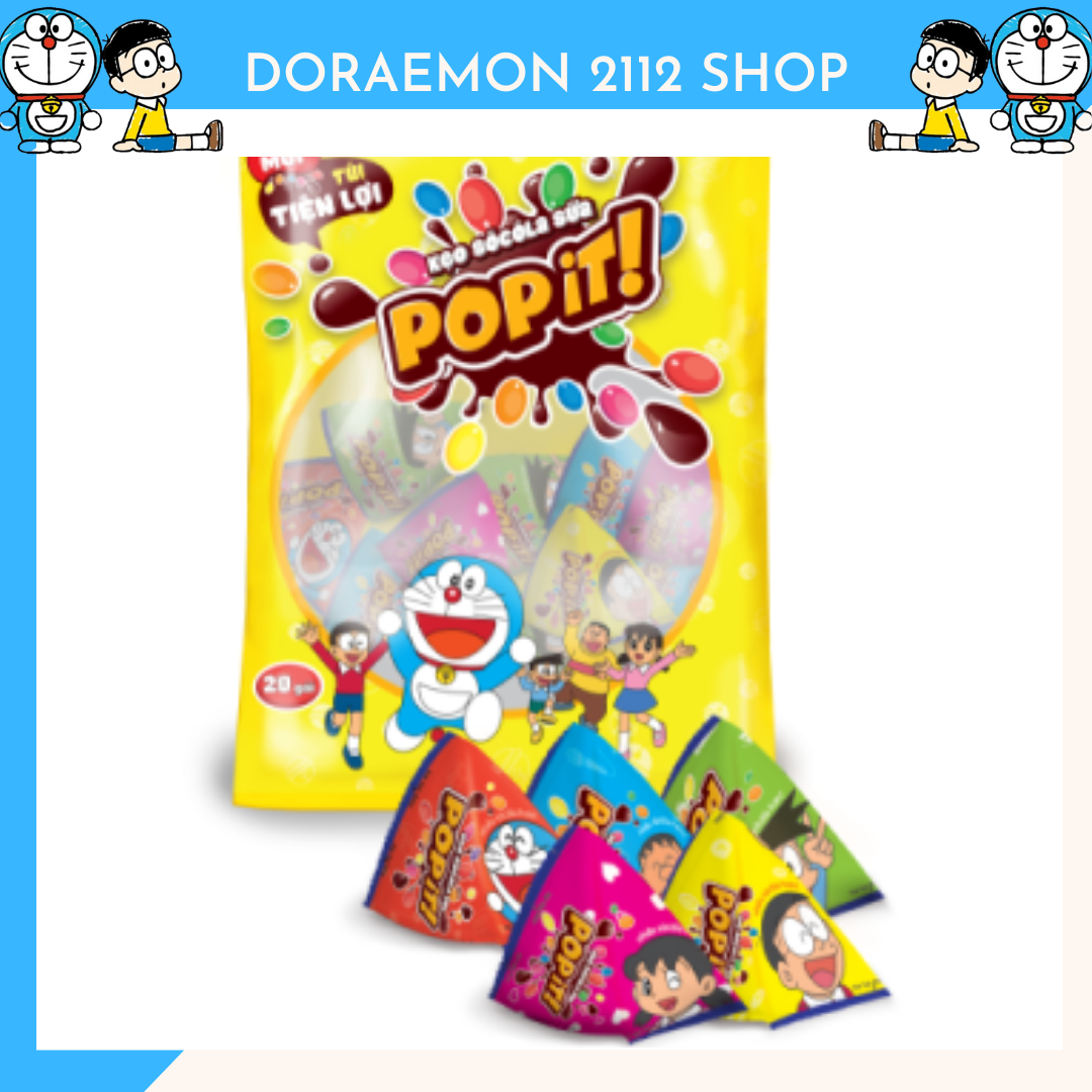Kẹo sôcôla sữa pop-it doraemon dễ thương lẻ 1 gói nhỏ